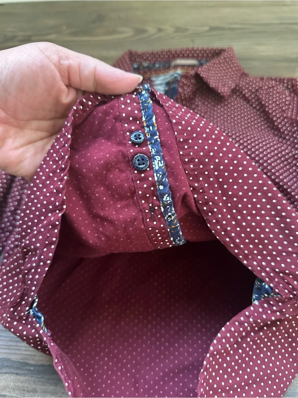 Polka Dot Polo Boys 4t Burgundy Button-Up Shirt & Light Blue Oxford Shirt